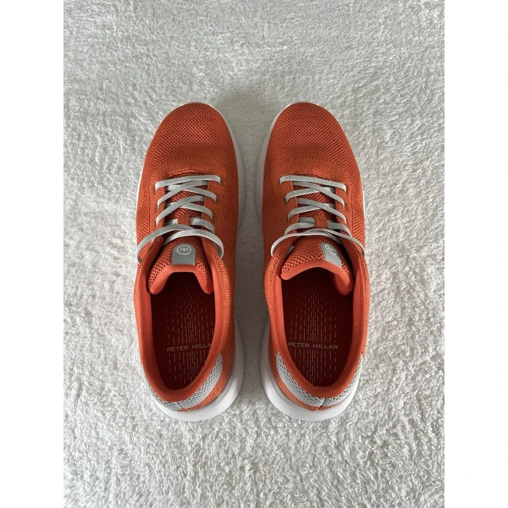 Peter Millar #MS23EF06 Glide‎ V3 Sneakers Sahar Orange White Mens Size 12 Preppy